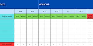 Fitness Templates 2 Workout Log